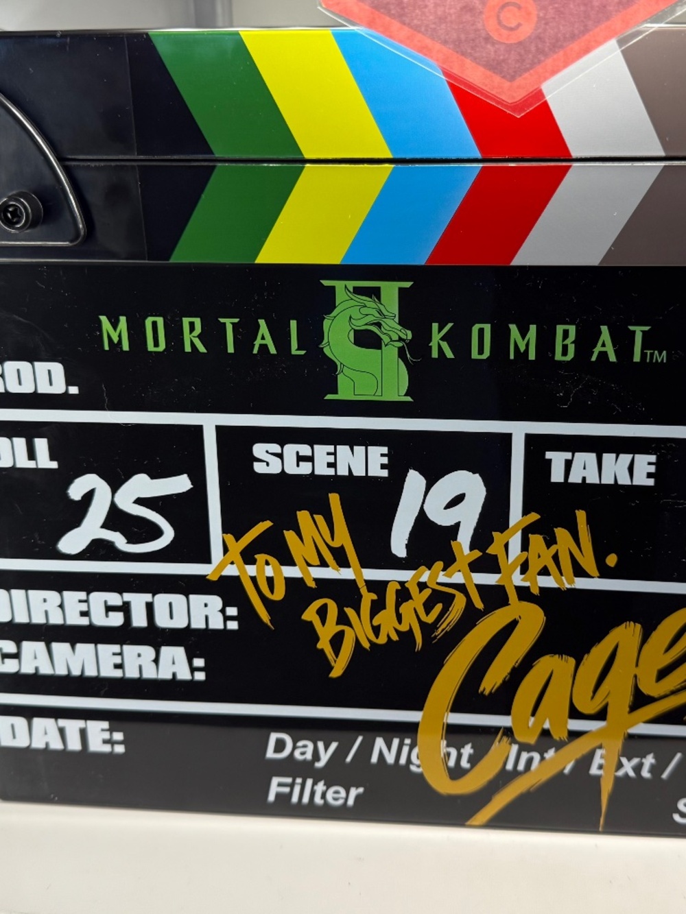 Mortal Kombat 2 Johnny cage Clapboard Popcorn Bucket Cinemark Exclusive NEW